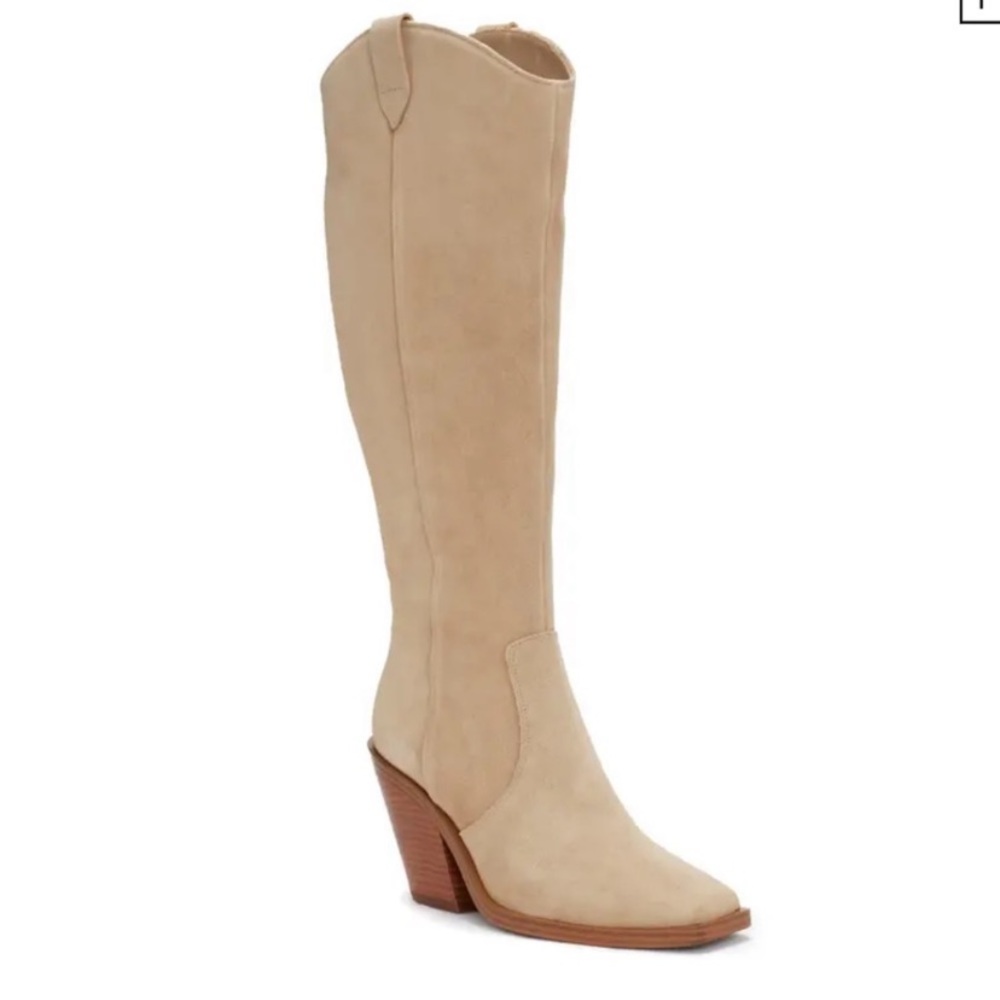 VINCE CAMUTO Afelia Tall Boot Tan Wide Calf Knee High Boots